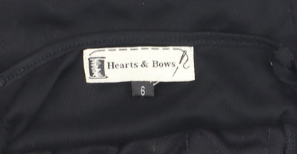 Hearts & Bows Women’s Black Beaded Camisole Top Size 6 Party Style
