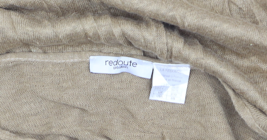 La Redoute Women’s Beige Linen Long Sleeve Basic Top UK 8/10