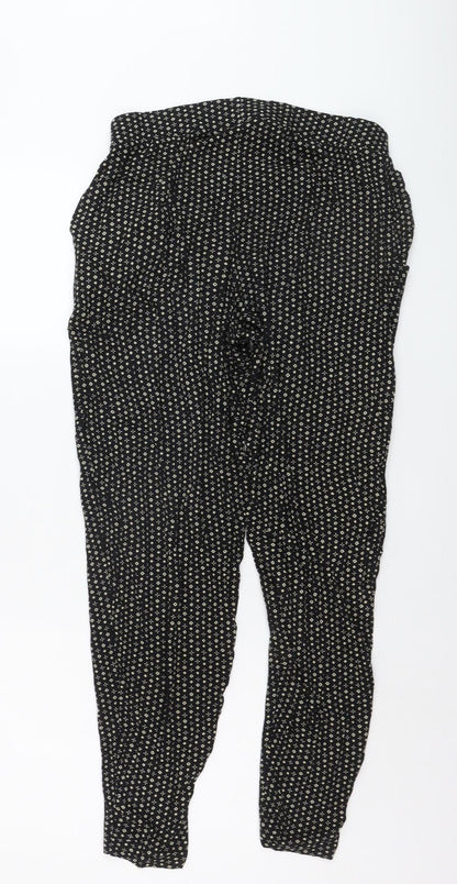 Next Women’s Black Geometric Harem Trousers Size 10 Viscose