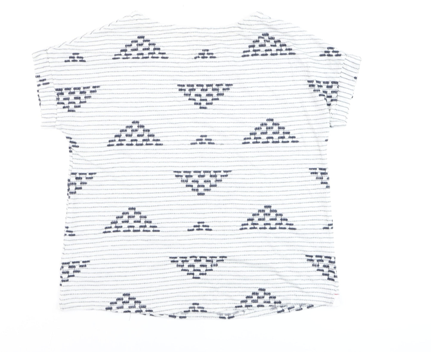 White Stuff Womens White Navy Striped Cotton T-Shirt UK 12