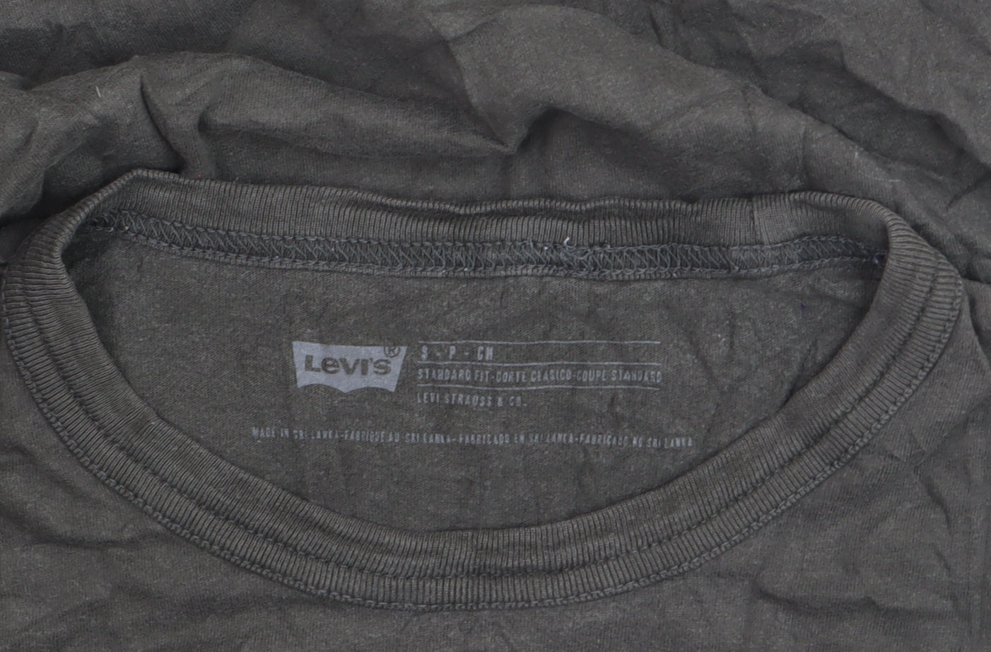 Levi's Men's Black Graphic Print Crew Neck Cotton T-Shirt Size S