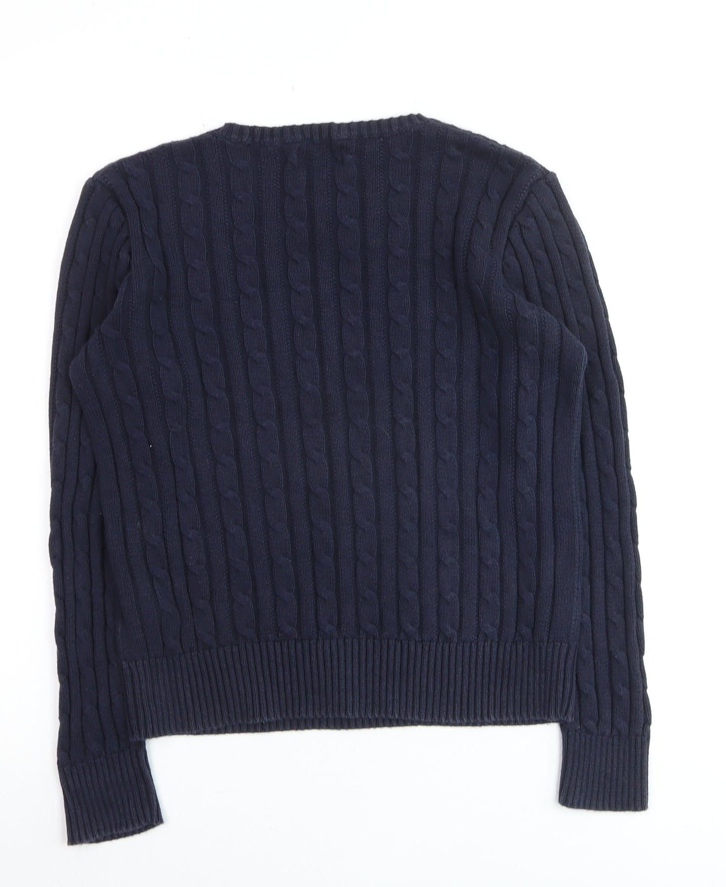Polo Ralph Lauren Women Blue XL Cable-Knit Cotton Jumper