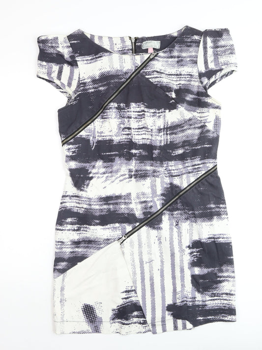 Lipsy London Women’s Multicoloured Size 12 Bodycon Zip Dress