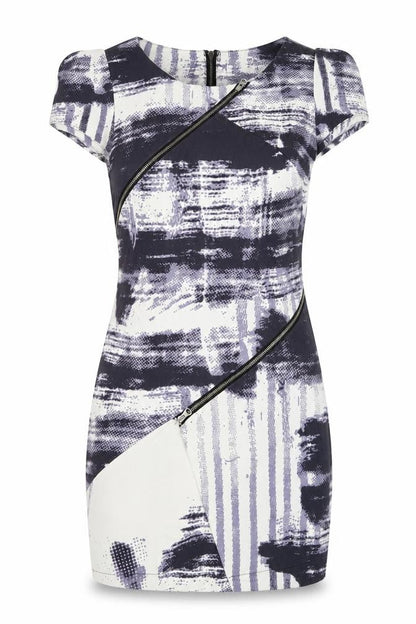Lipsy London Women’s Multicoloured Size 12 Bodycon Zip Dress