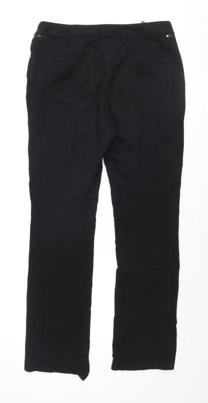 Wallis Women’s Black Stretch Straight Leg Trousers Size 14