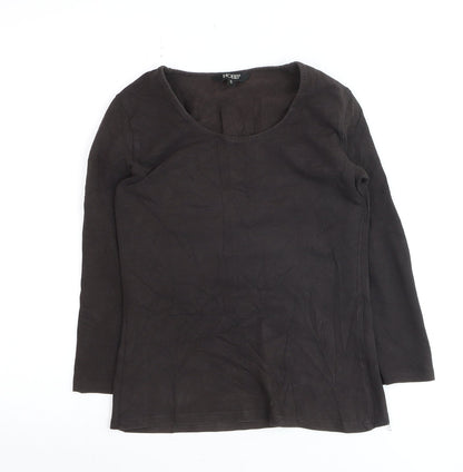 Hobbs Women's Black Long Sleeve Basic Cotton Stretch Top Size S