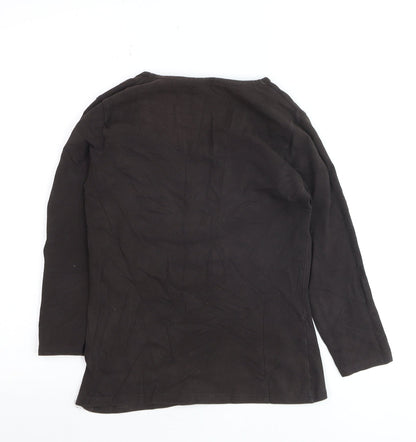 Hobbs Women's Black Long Sleeve Basic Cotton Stretch Top Size S