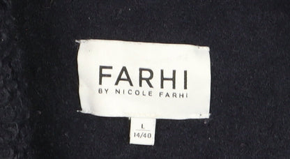 Farhi by Nicole Farhi Women's Black Size 14 Wool-Effect Mid-Length Coat