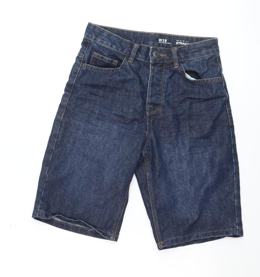 Denim Co. Men's Blue Regular Fit Denim Shorts W28 Straight Style