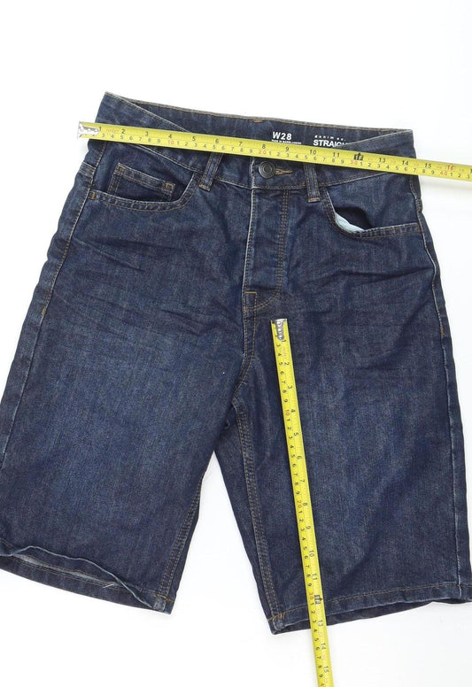 Denim Co. Men's Blue Regular Fit Denim Shorts W28 Straight Style