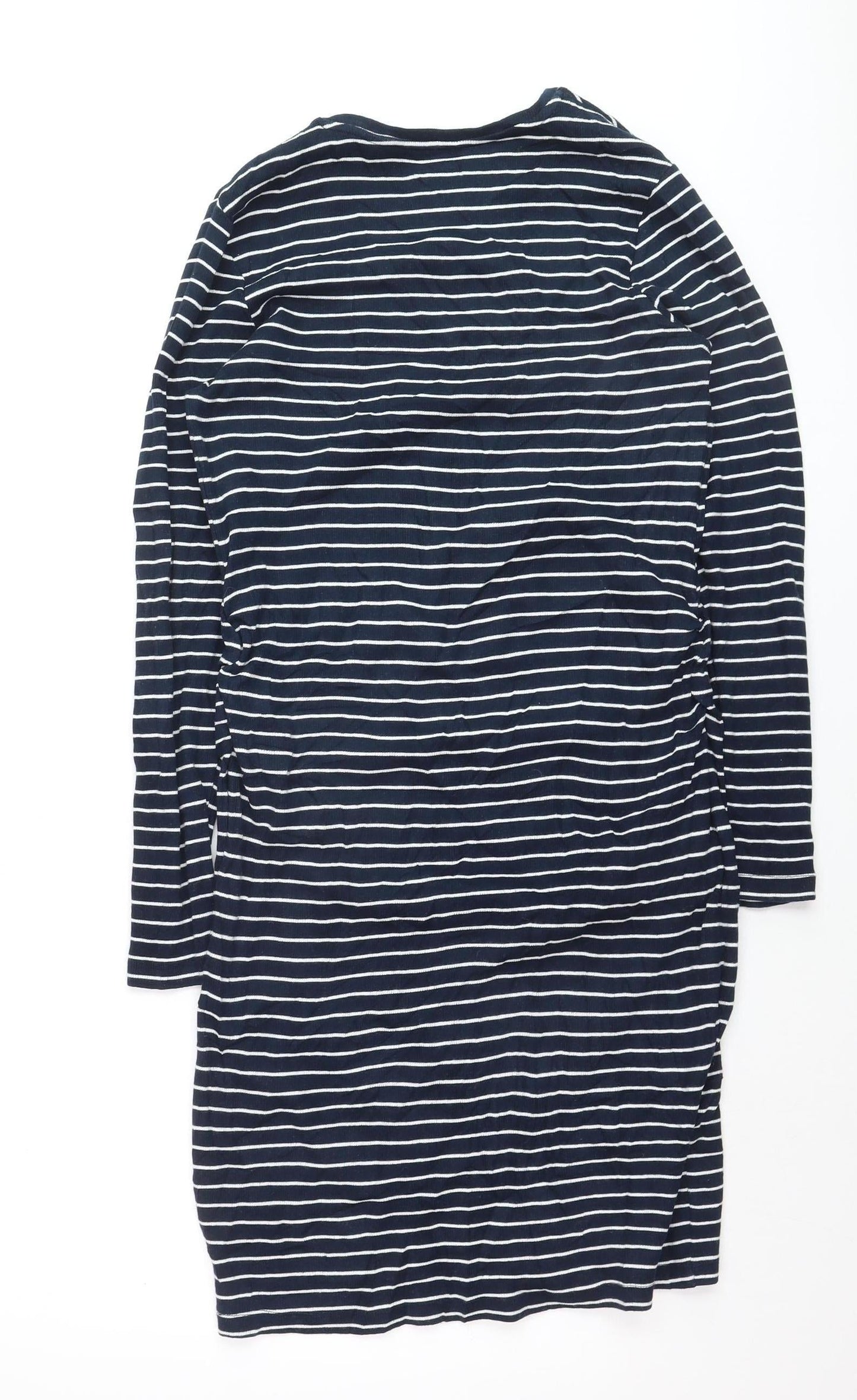 Blooming Marvellous Women Blue Striped T-Shirt Dress Size 10