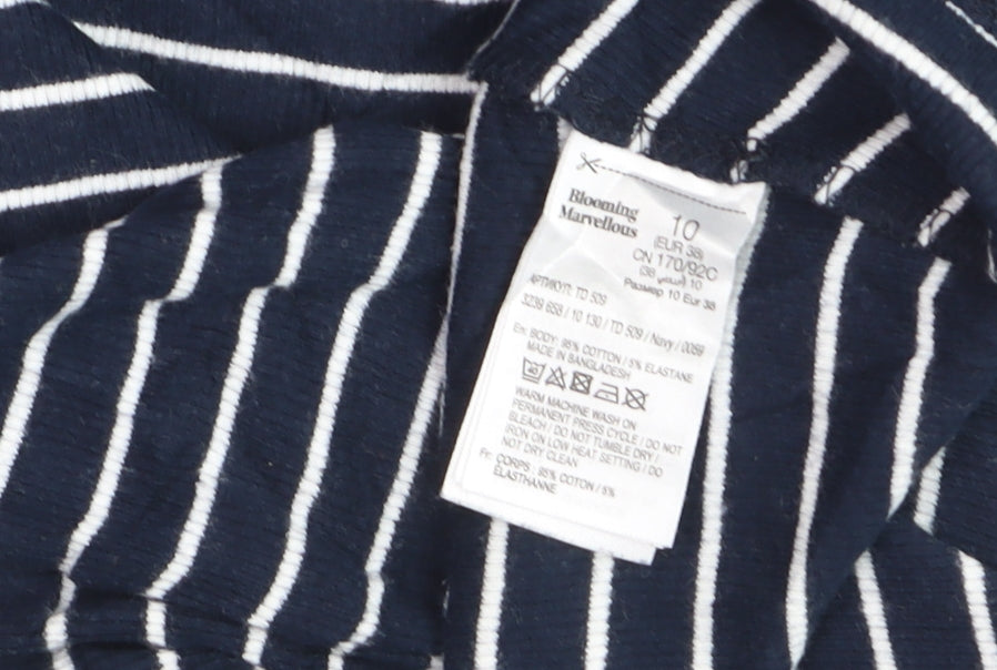 Blooming Marvellous Women Blue Striped T-Shirt Dress Size 10