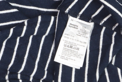 Blooming Marvellous Women Blue Striped T-Shirt Dress Size 10