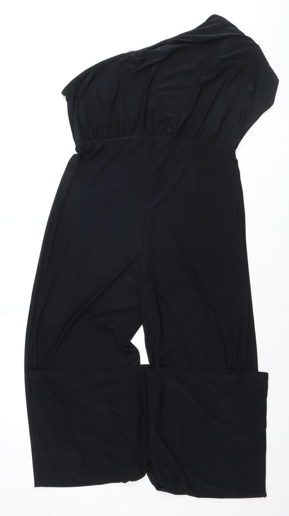 I Saw It First Women’s Black One Shoulder Wide-Leg Jumpsuit Size 18