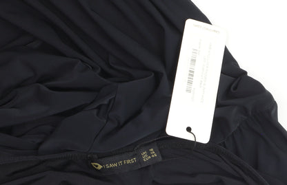 I Saw It First Women’s Black One Shoulder Wide-Leg Jumpsuit Size 18