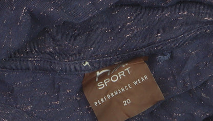 Marks and Spencer Women's Blue Long Sleeve Roll Neck Activewear Top Size 20