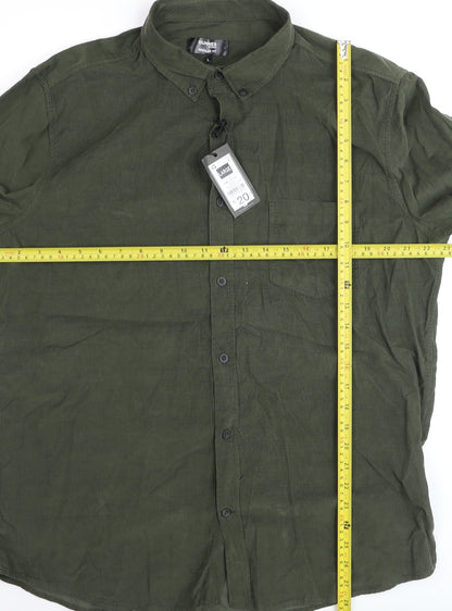 Dunnes Stores Men's Green Regular Fit Corduroy Shirt Size L