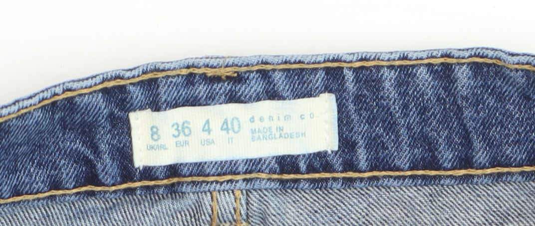 Denim Co Women's Blue High Rise Mom Denim Shorts Size 8