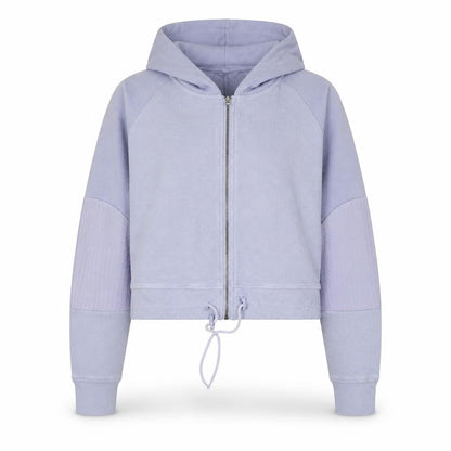 Gymshark Women Lavender Full Zip Hoodie Size L Cotton Blend Pullover