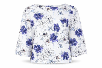Marks & Spencer Women’s Blue Floral Tunic Blouse Size 10