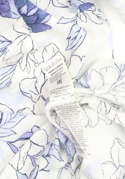 Marks and Spencer Women’s Blue Floral Tunic Blouse Size 10