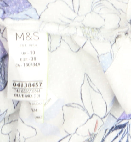 Marks and Spencer Women’s Blue Floral Tunic Blouse Size 10