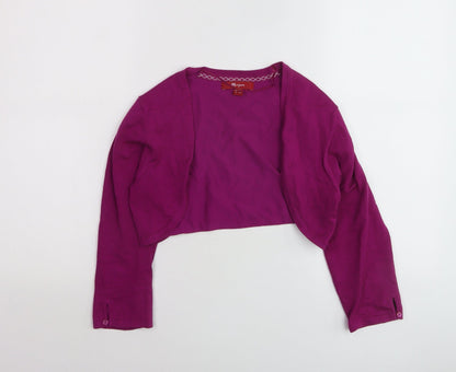 Monsoon Women Purple Shrug Cardigan Size 12 Cotton Knit