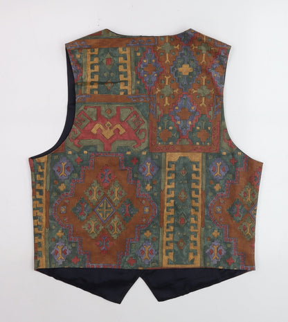 Tanya Kuzemczak Men's Multicoloured Geometric Cotton Waistcoat M
