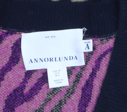 Annorlunda Women’s Multicoloured Zebra Print Wool Knit Vest Size 8
