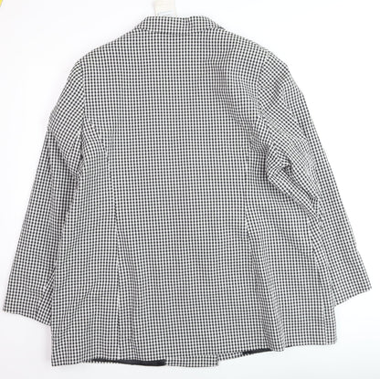 Tu Woman Black Check Blazer Size 22 Lined Button Workwear Jacket