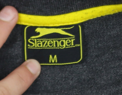 Slazenger Men's Grey Polo Shirt M Short Sleeve Sports Top
