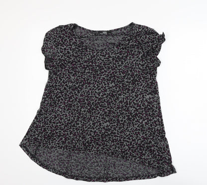 Marks and Spencer Women’s Grey Animal Print Ruffle Tunic Blouse Size 14