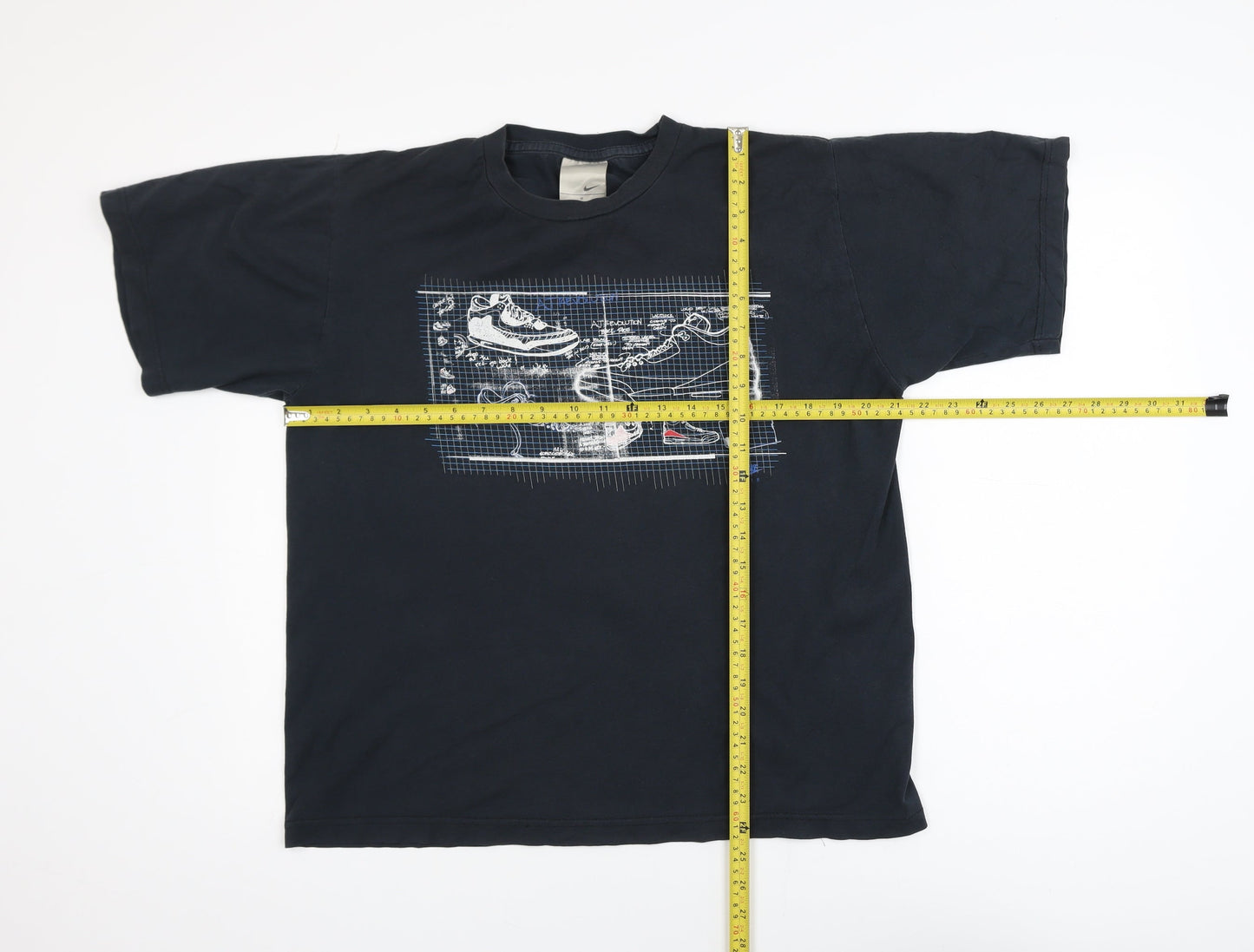 Nike Men's Black Air Blueprint Graphic T-Shirt Size M Vintage 90s