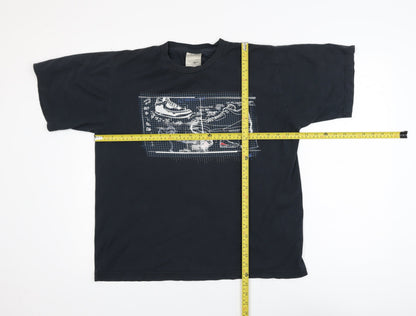 Nike Men's Black Air Blueprint Graphic T-Shirt Size M Vintage 90s