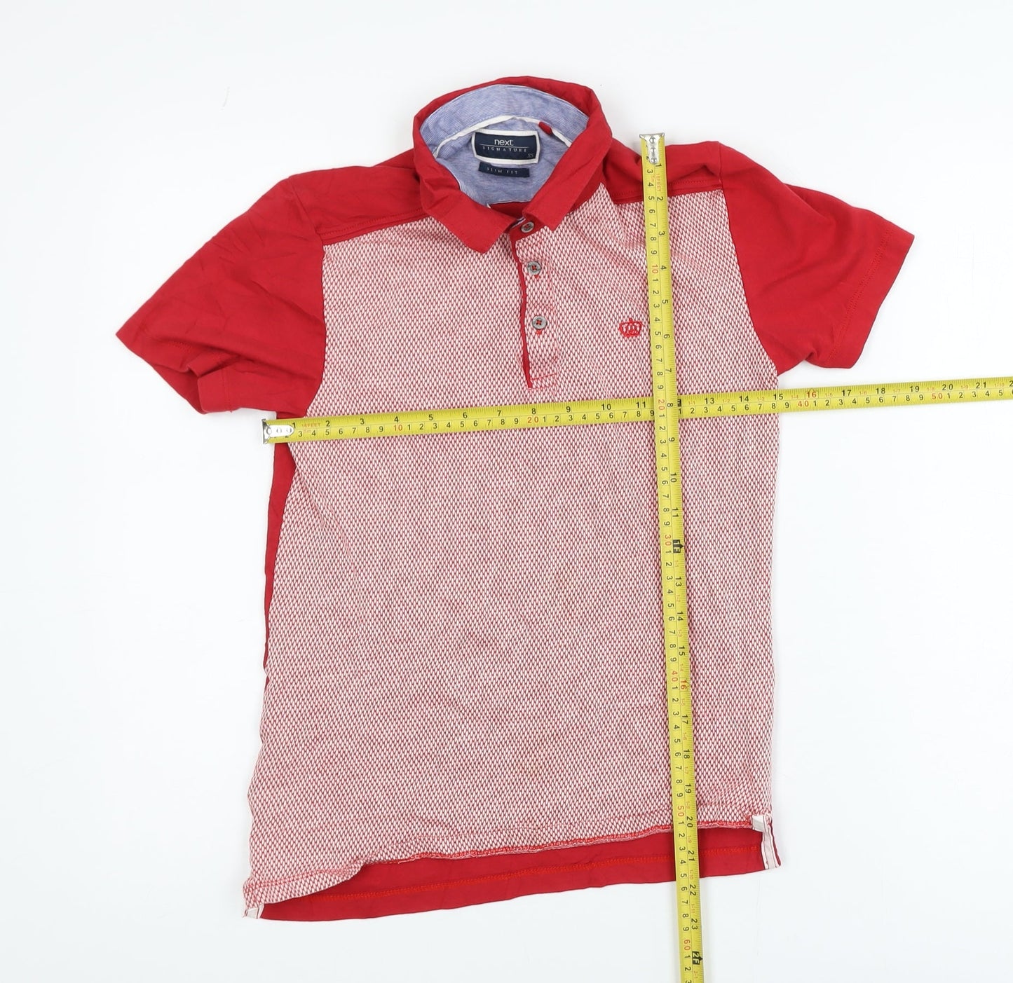 Next Men's Red XS Slim Fit Cotton Polo Shirt