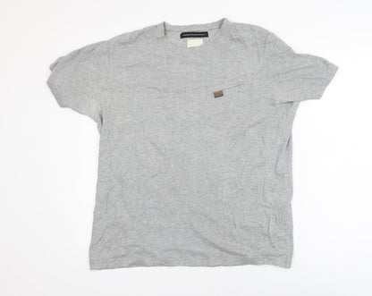 Marshall Artist Men's Grey Cotton Crew Neck T-Shirt Medium
