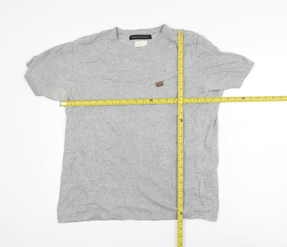 Marshall Artist Men's Grey Cotton Crew Neck T-Shirt Medium