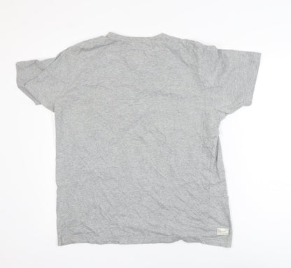 Marshall Artist Men's Grey Cotton Crew Neck T-Shirt Medium