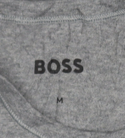 BOSS Men’s Grey Cotton Crew Neck Regular Fit Short Sleeve T-Shirt M