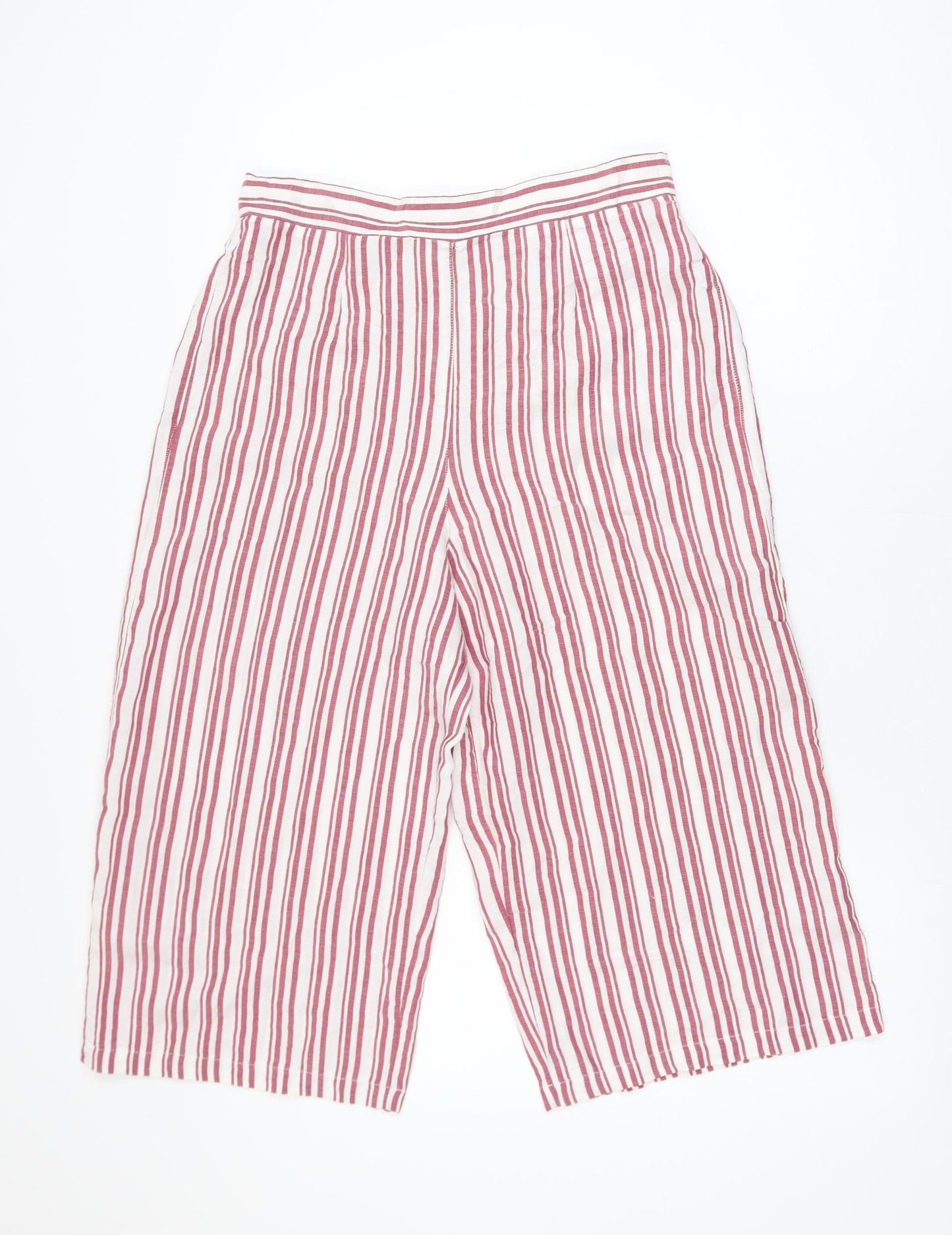 Miss Selfridge Petites Red Striped Cropped Trousers Women's UK 12