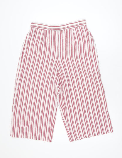 Miss Selfridge Petites Red Striped Cropped Trousers Women's UK 12