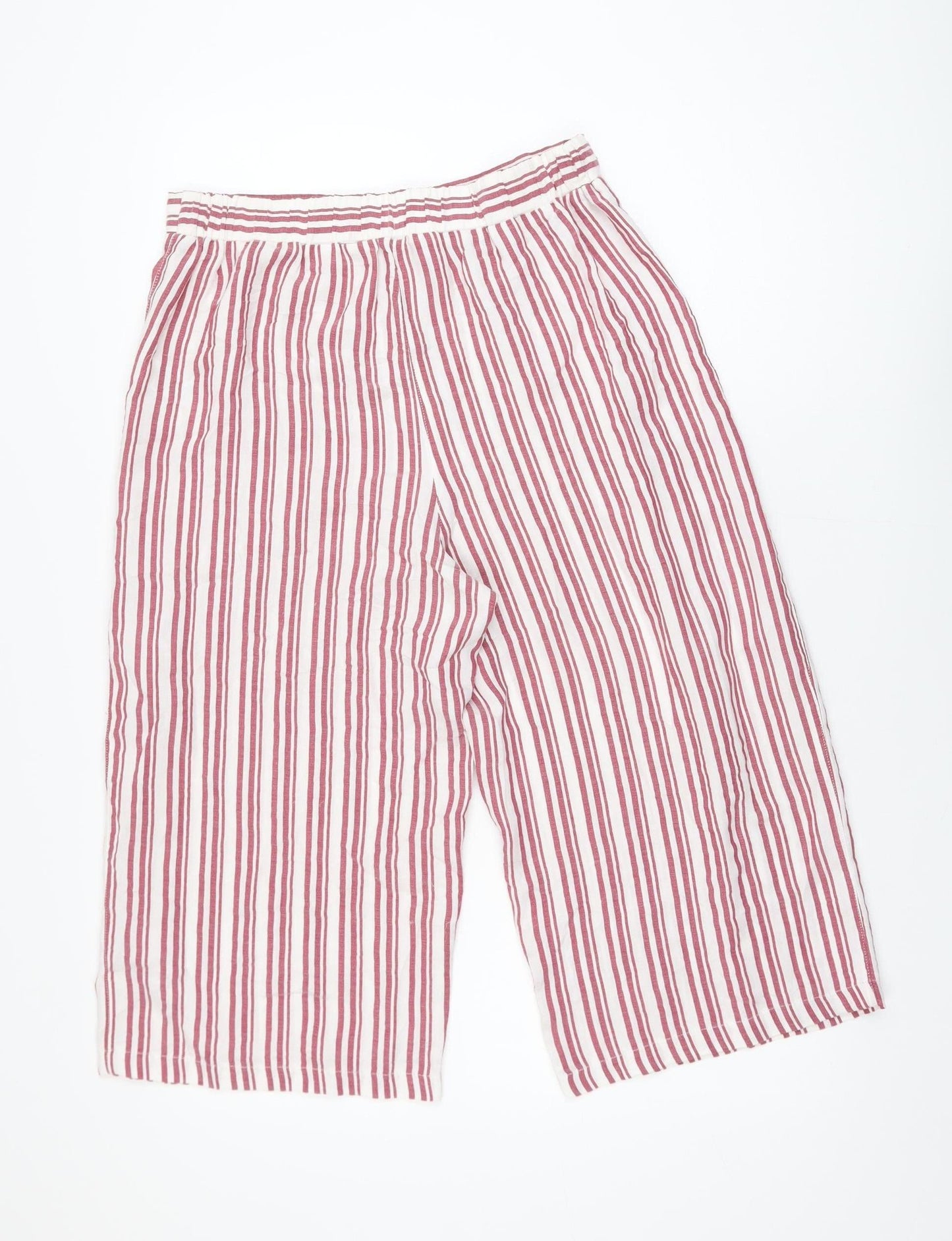 Miss Selfridge Petites Red Striped Cropped Trousers Women's UK 12
