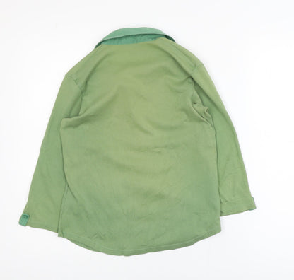 Marks and Spencer Women’s Green Long Sleeve Polo Shirt UK 14 100% Cotton