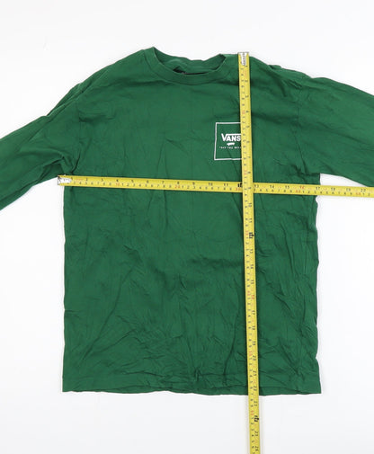 Vans Boys Green Long Sleeve Classic Fit Cotton Skate T-Shirt Size L (12-14)