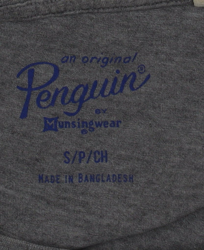 Penguin Mens Grey Graphic Print Cotton T-Shirt Size S