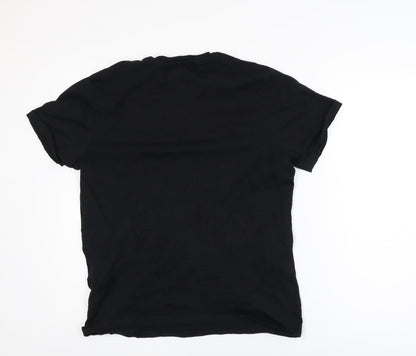 Jack & Jones Men's Black Graphic Logo Crew Neck T-Shirt Size M
