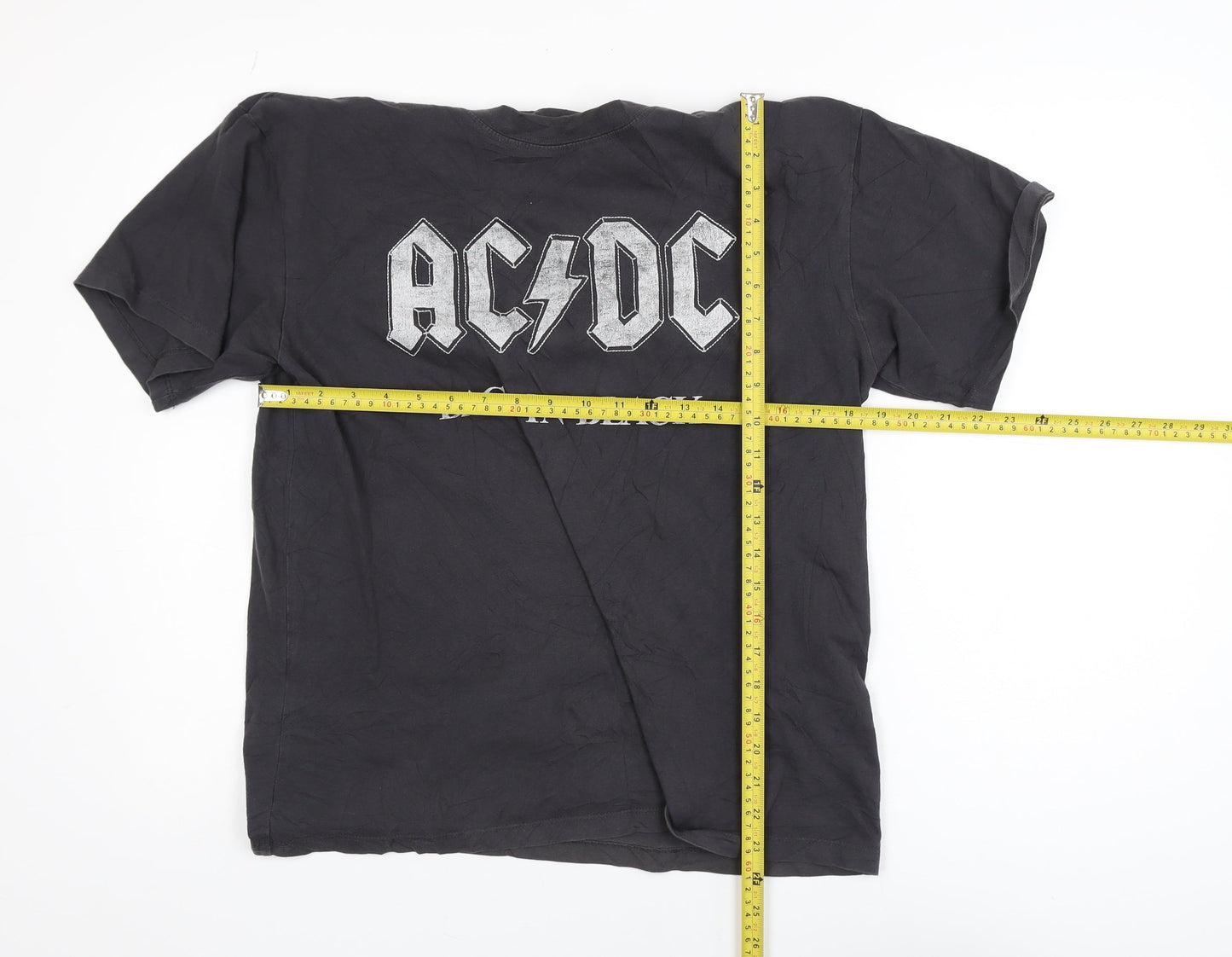 H&M Men's Black AC/DC Back In Black Cotton T-Shirt Size S
