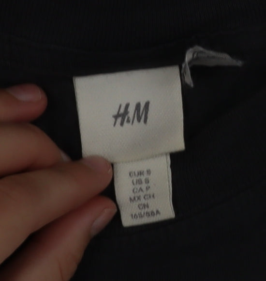 H&M Men's Black AC/DC Back In Black Cotton T-Shirt Size S