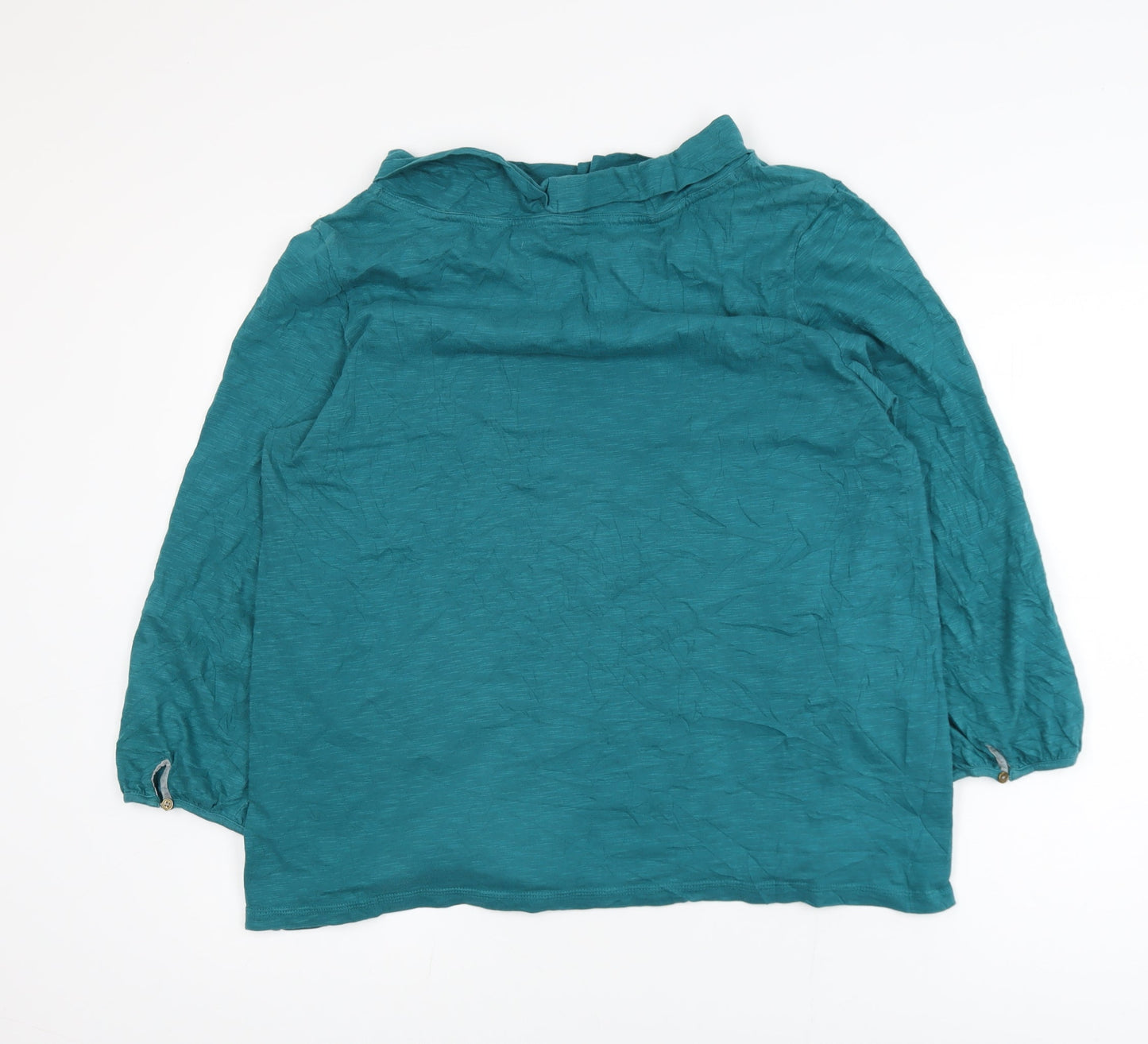 White Stuff Women’s Green Long Sleeve Cotton Blouse UK 16