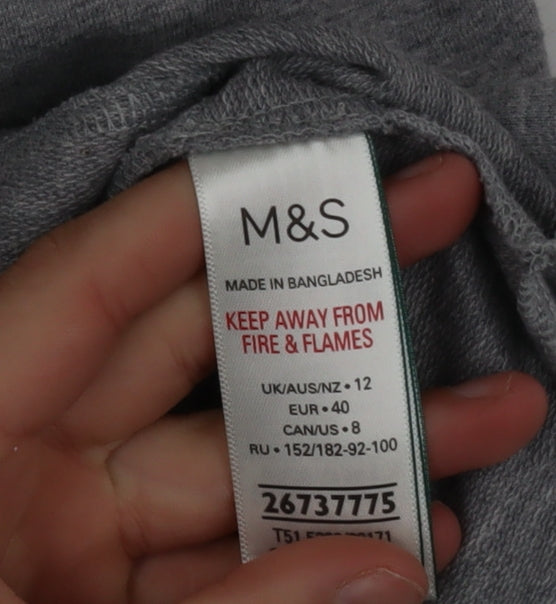 Marks and Spencer Goodmove Women’s Grey Short Sleeve T-Shirt Size 12